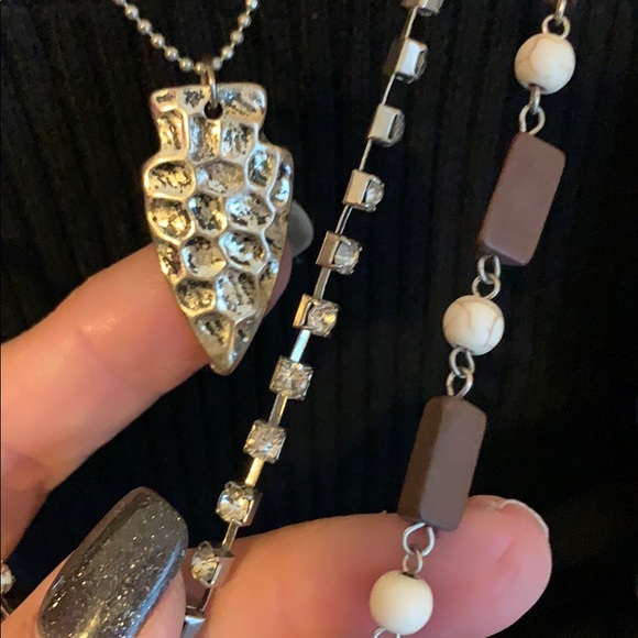 Gifted to buyer...Layered silver/bead necklace - Picture 2 of 6